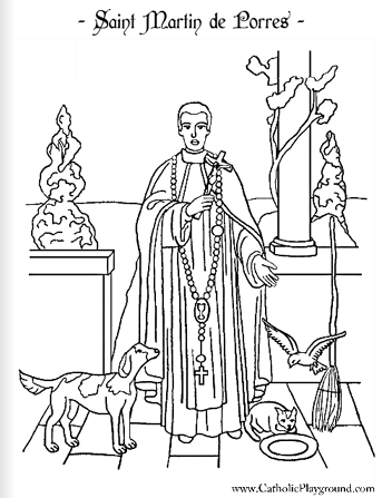 Saint martin de porres coloring page november rd â catholic playground