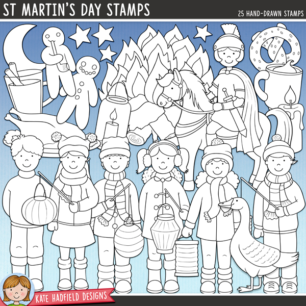 St martins day digital stamps