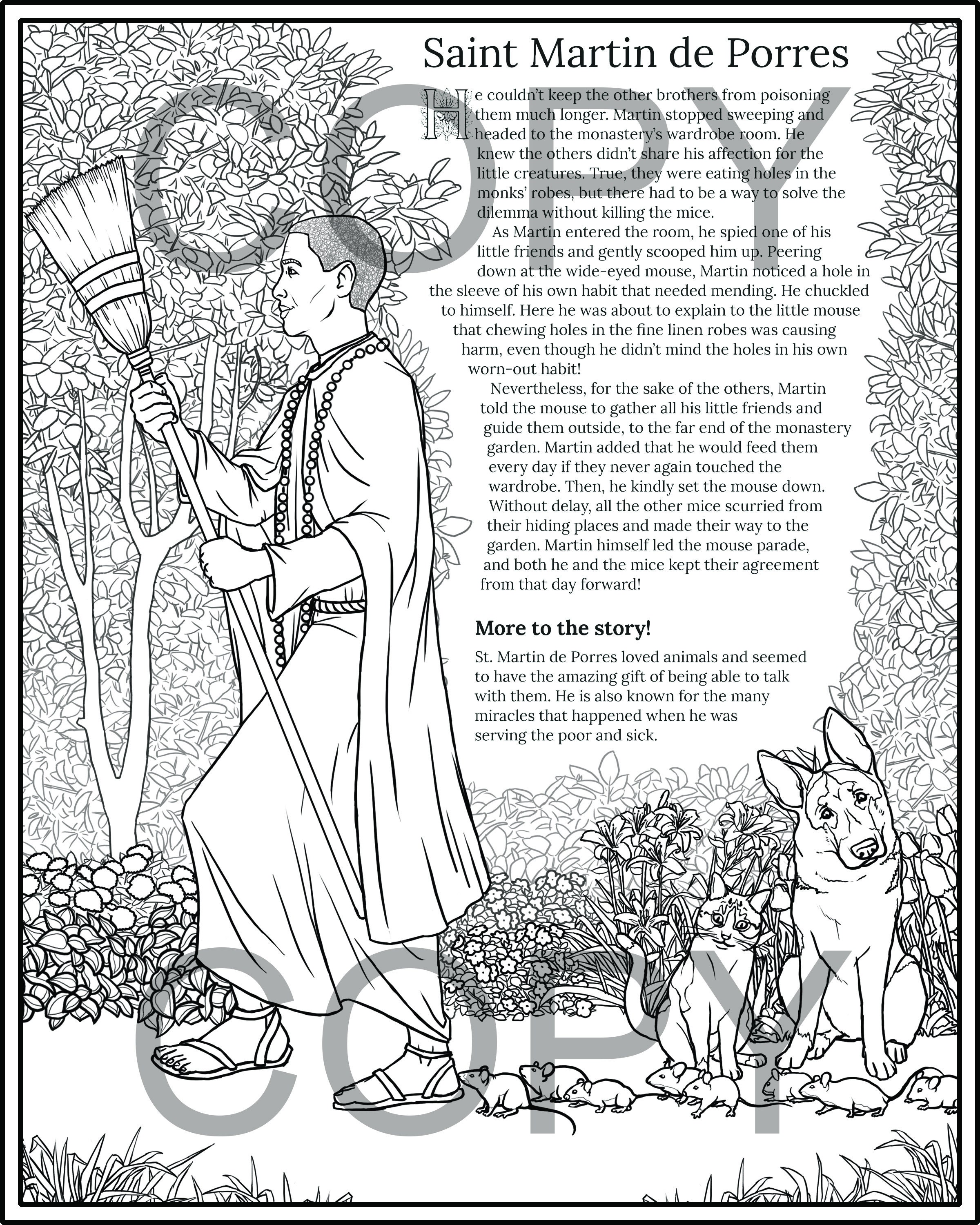 Saint martin de porres coloring pages download now