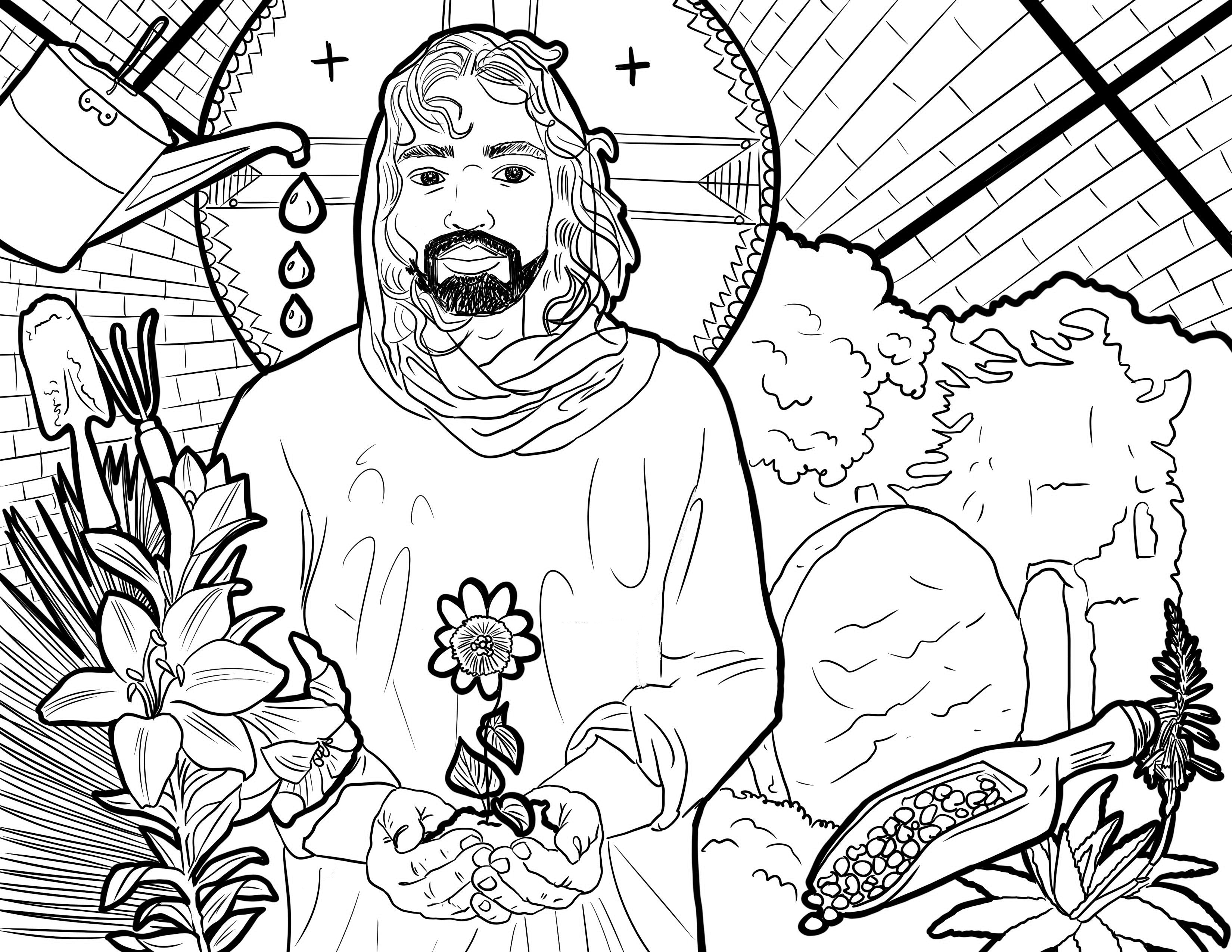 Digital coloring book pages â ministry of saints modern iconography