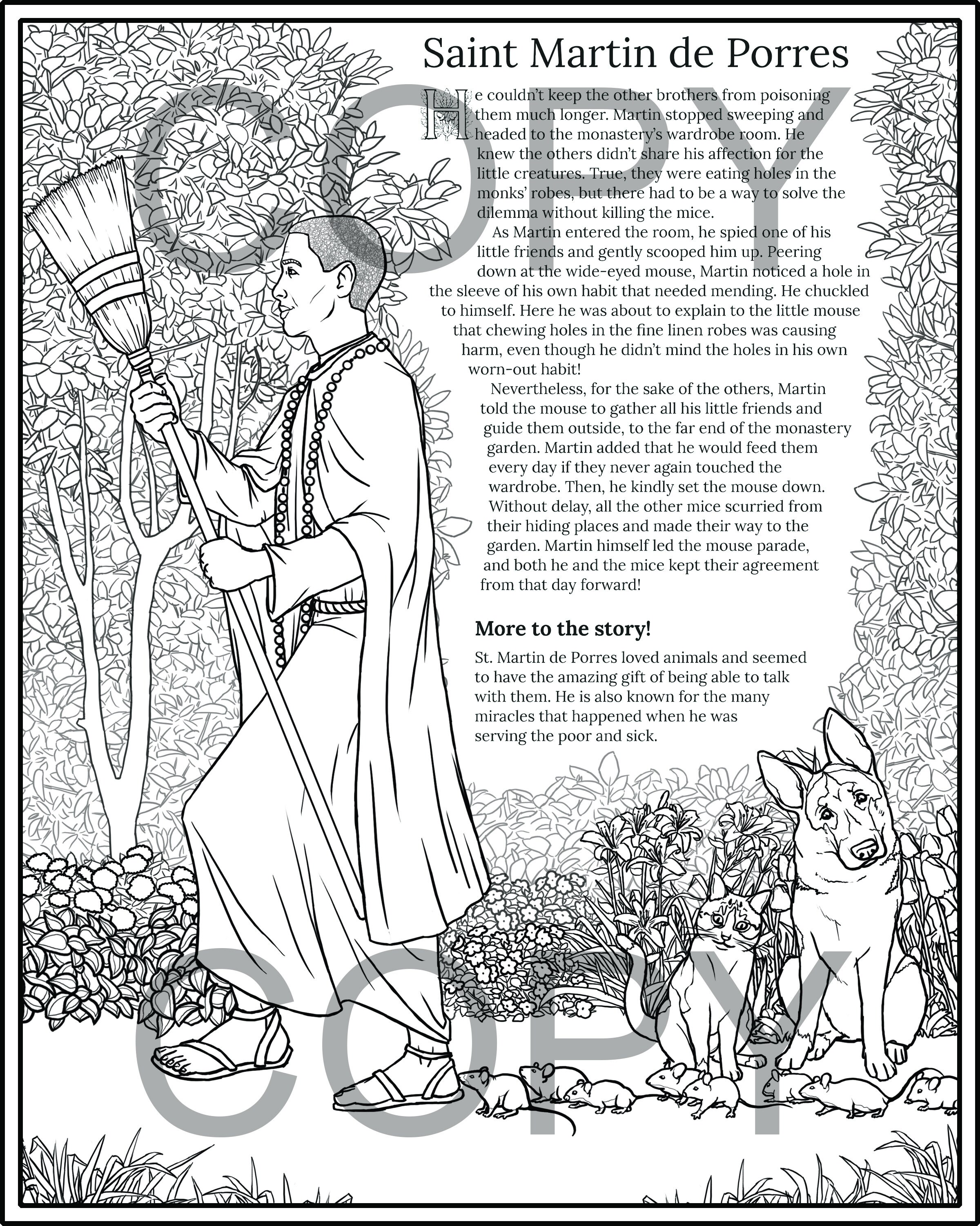 Saint martin de porres coloring pages download now