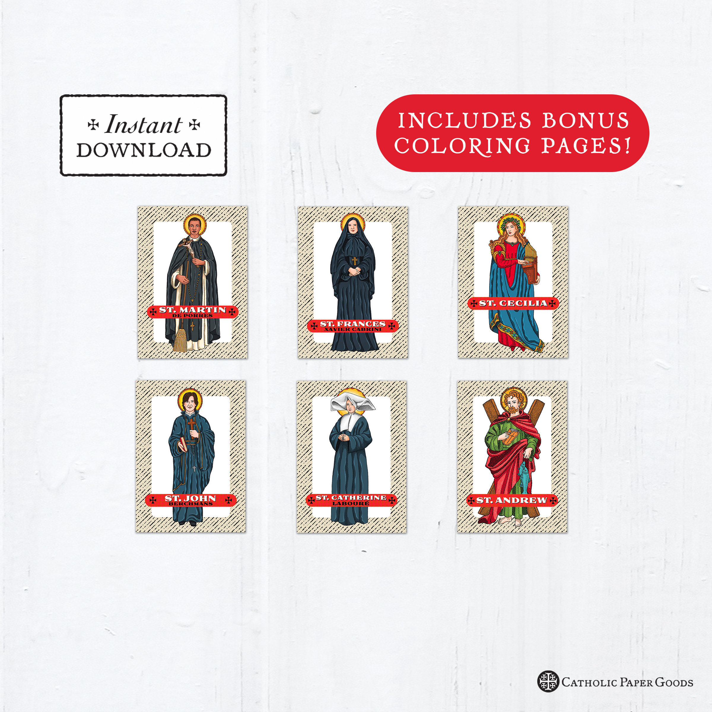 Catholic saint trading cards november set