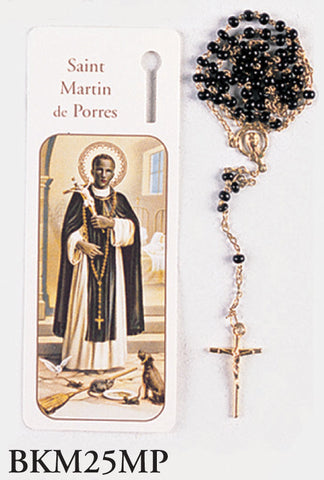 St martin de porres bookmark with rosary
