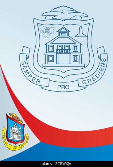 Flag of sint maarten kingdom of the netherlands template for the award an official document with the flag of sint maarten stock vector image art