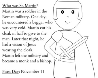St martin of tours coloring page printable coloring page saint coloring page catholic coloring page instant download