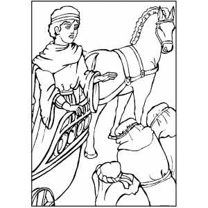 Joseph in chariot coloring page
