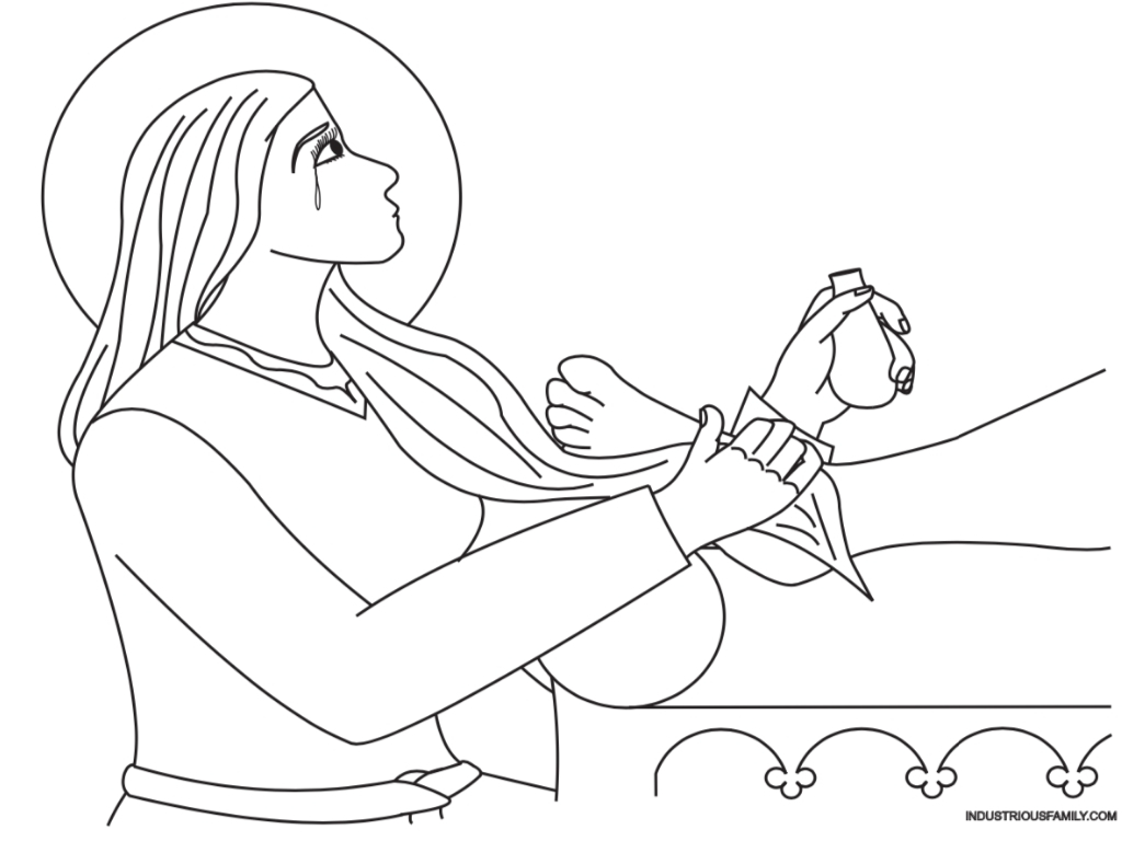 Free saint mary magdalene coloring page