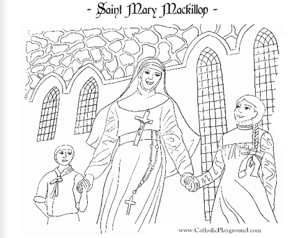 Saint mary mackillop coloring page august th â catholic playground