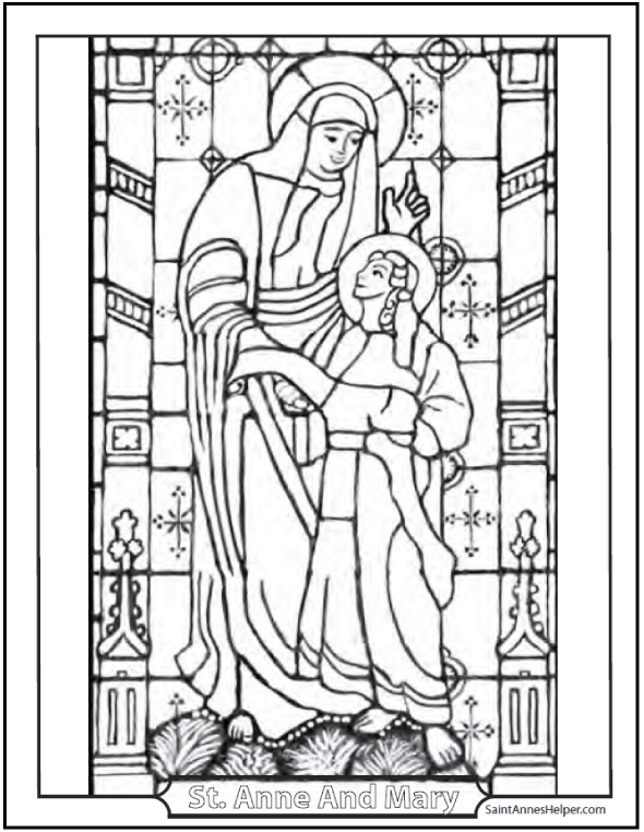 Saint anne and mary coloring page âïâï catholic saint with child mary