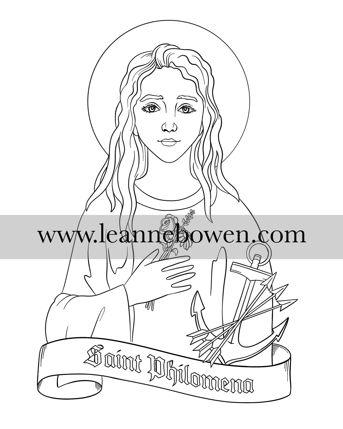 Saint philomena coloring page digital download â leanne bowen