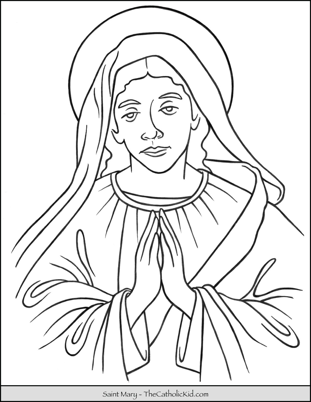 Saint mary coloring page