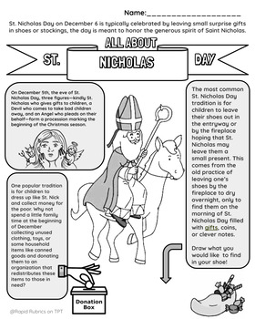 All about st nicholas day holidays around the world coloring page colouring