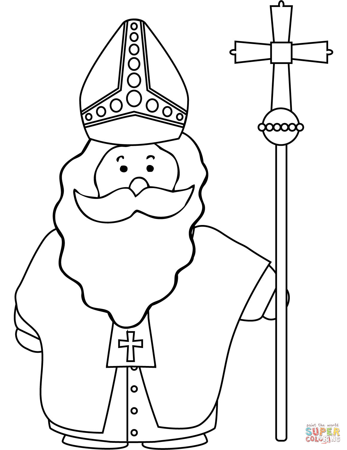 Saint nicholas coloring page free printable coloring pages