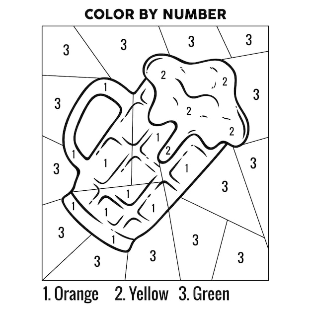 Premium vector st patricks day color by number coloring page