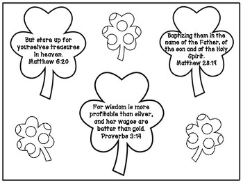 St patricks day bible verse memorization coloring page by grace and play prek