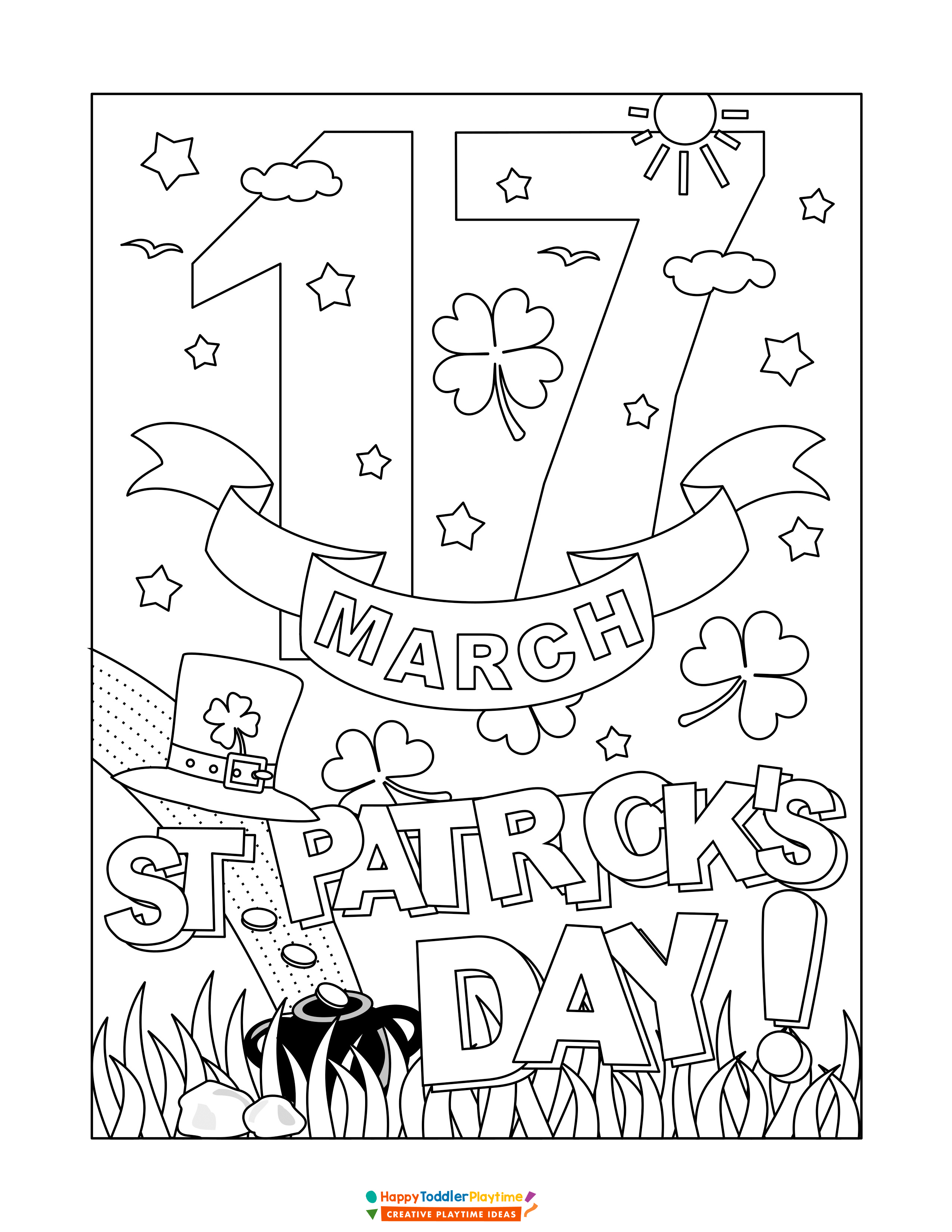 St patricks day coloring pages with free printable