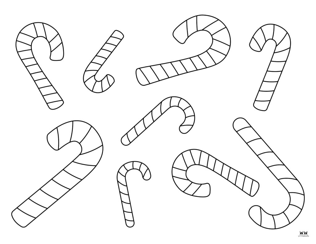 Candy cane coloring pages templates