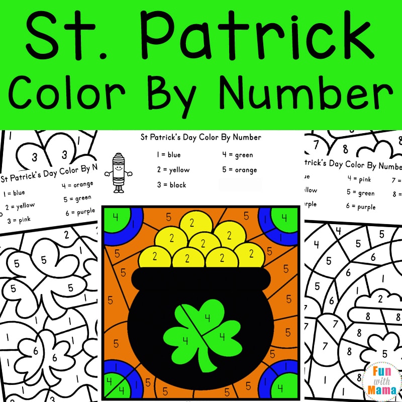 St patricks day color by number