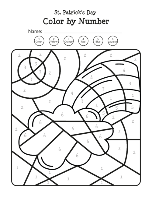 St patricks day color by number