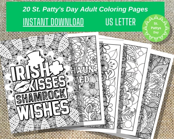 St pattys day adult coloring pages printable st pattys day coloring book for adults coloring book for adults