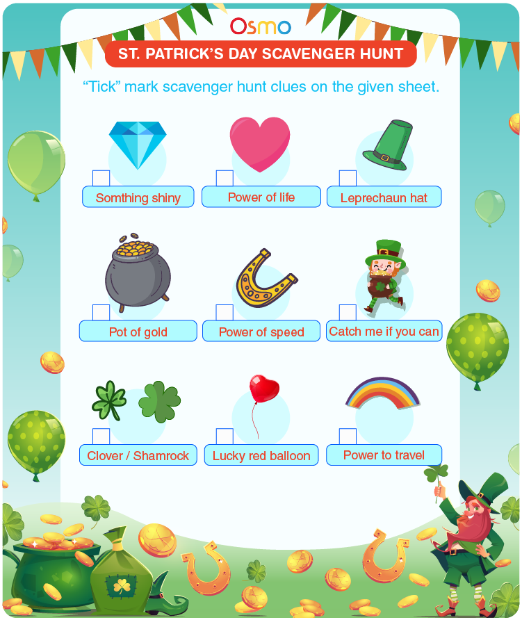 St patricks day scavenger hunt download free printables