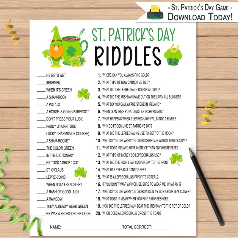Fun st patricks day games and party activity ideas