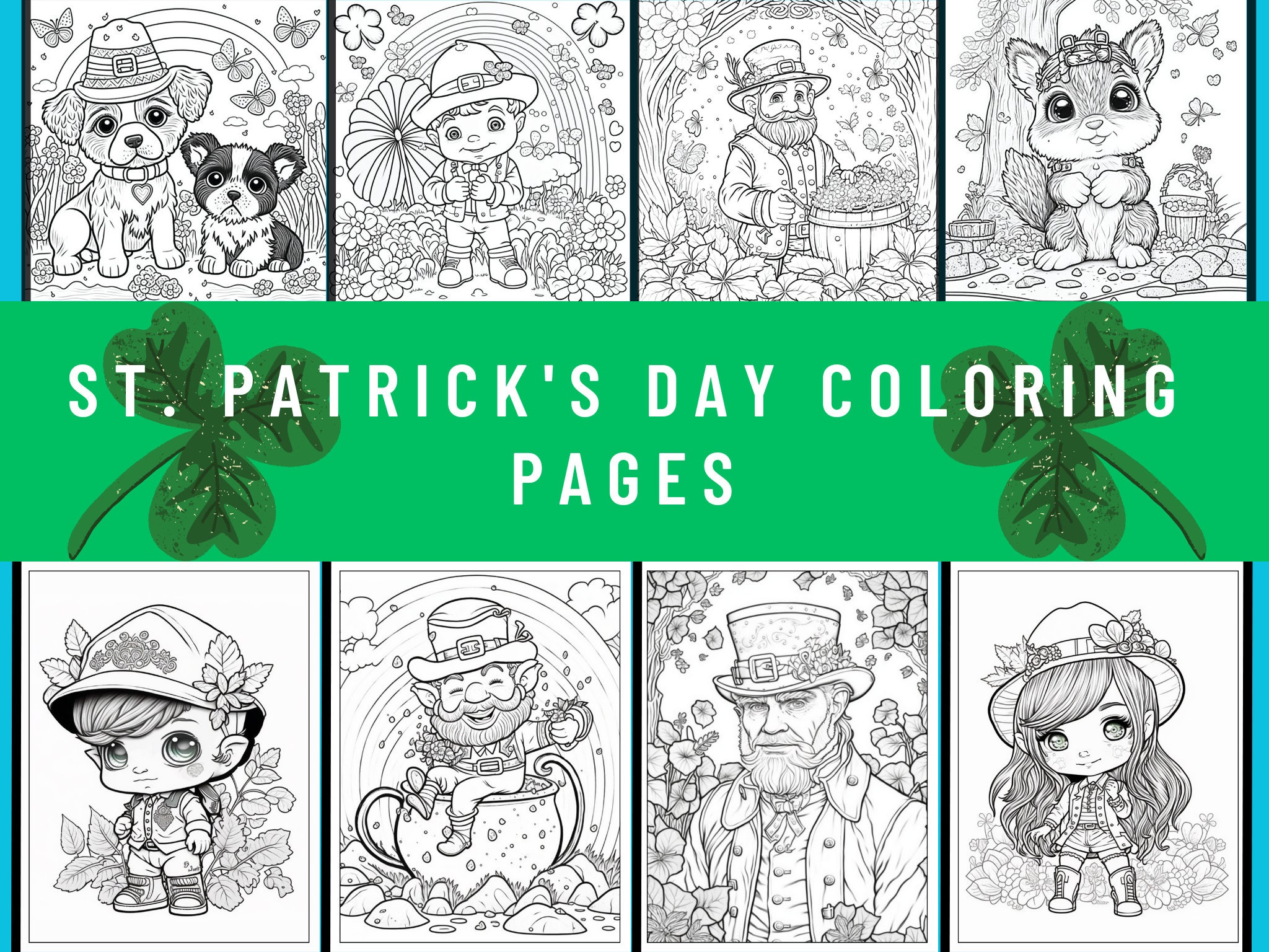 St patricks day coloring pages printable coloring pages st patricks day party activity st patricks day printable instant download