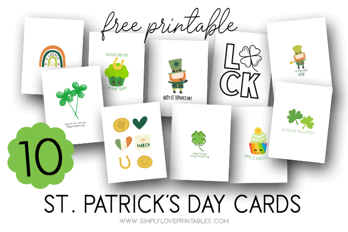 St patricks day printable cards simply love printables