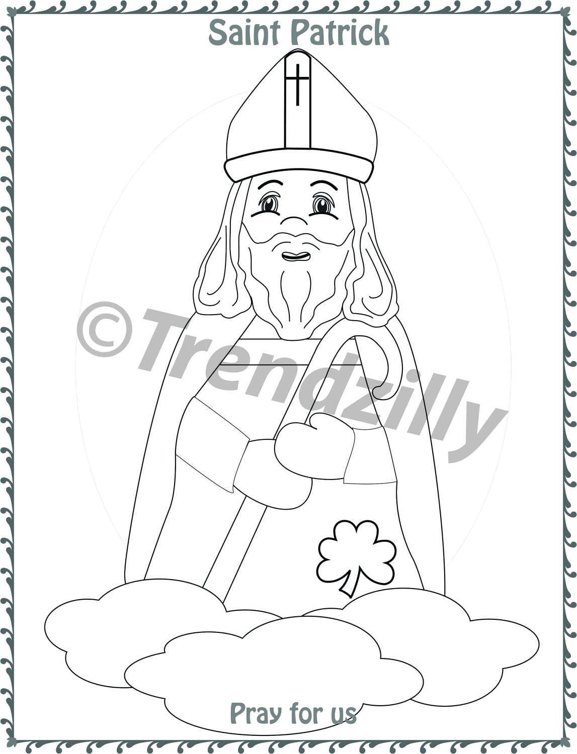 St patricks day activity pack st patricks day st patrick coloring pages st patrick holy card printable instant download