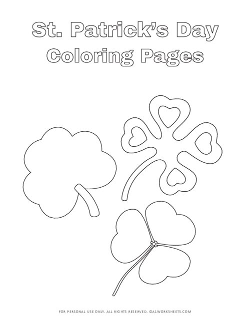 St patricks day clovers coloring pages printable