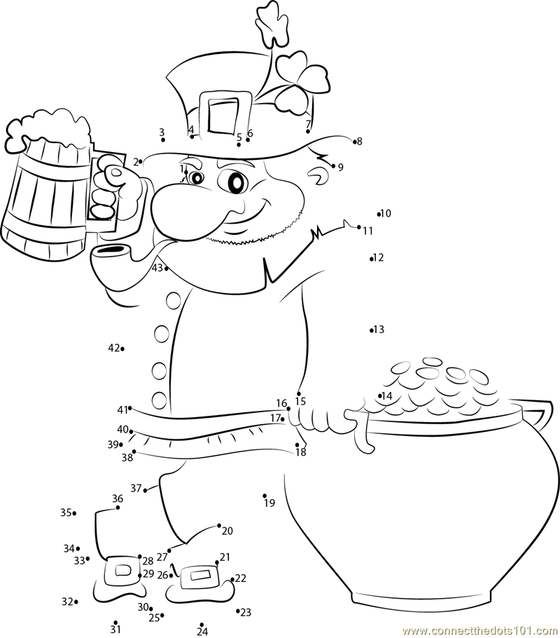 Happy st patricks day dot to dot printable worksheet