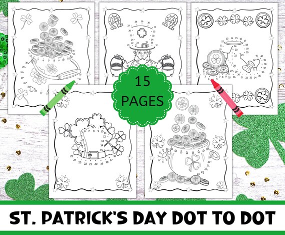 Dot to dot st patricks day coloring pages for kids st patricks day connect the dots coloring page st patricks day preschool activities