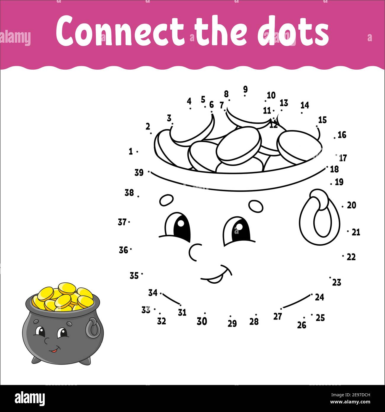 Dot to dot game st patricks day draw a line for kids activity worksheet coloring book with answer cartoon character vector illustration stock vector image art