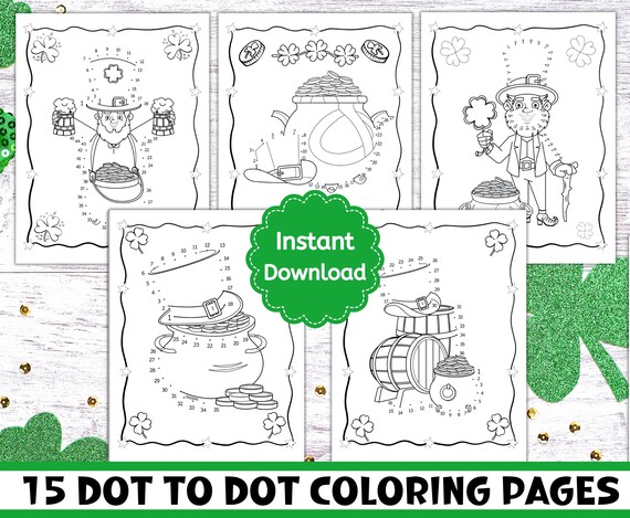 Dot to dot st patricks day coloring pages for kids st patricks day connect the dots coloring page st patricks day preschool activities