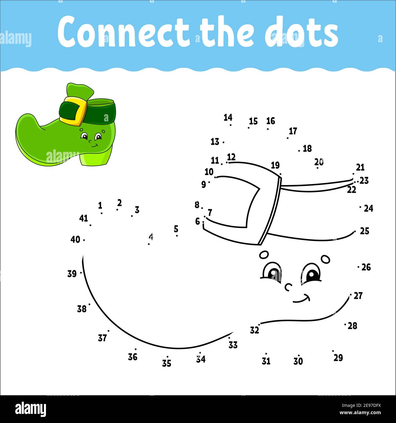 Dot to dot game st patricks day draw a line for kids activity worksheet coloring book with answer cartoon character vector illustration stock vector image art