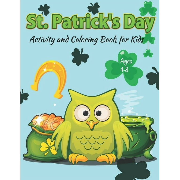Maze puzzle book for kids st patricks day activity and coloring book for kids ages