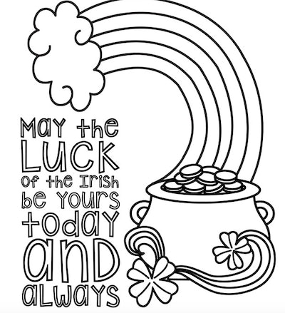 Free st patricks day coloring pages for preschoolers toddlers