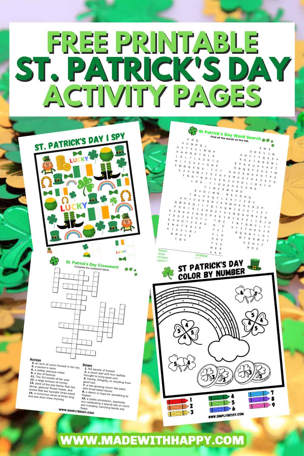 St patricks day activity pages