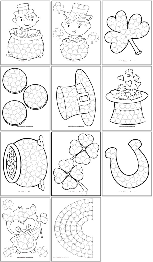 Free printable st patricks day do a dot marker pages