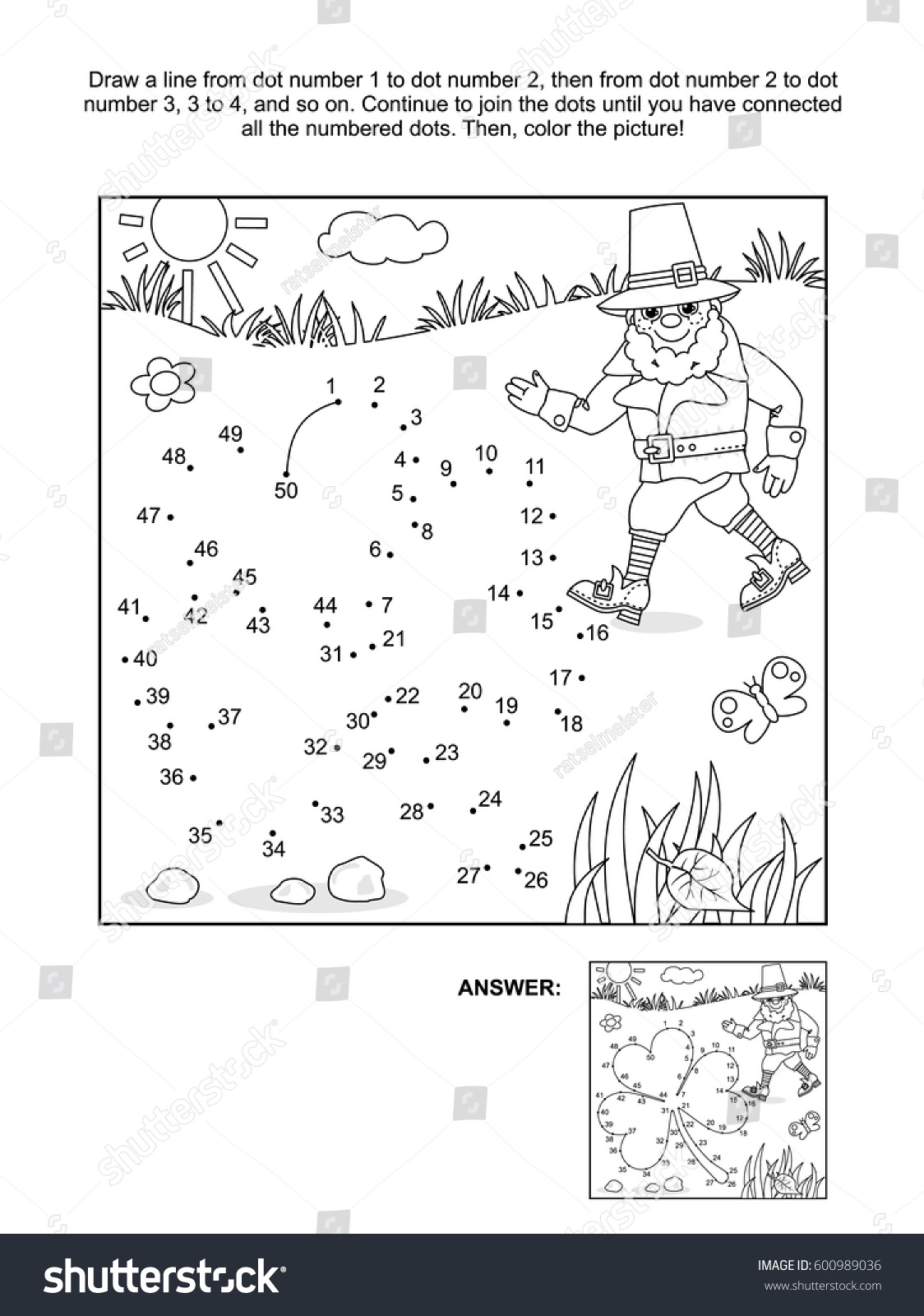 St patricks day themed connect dots stock vector royalty free