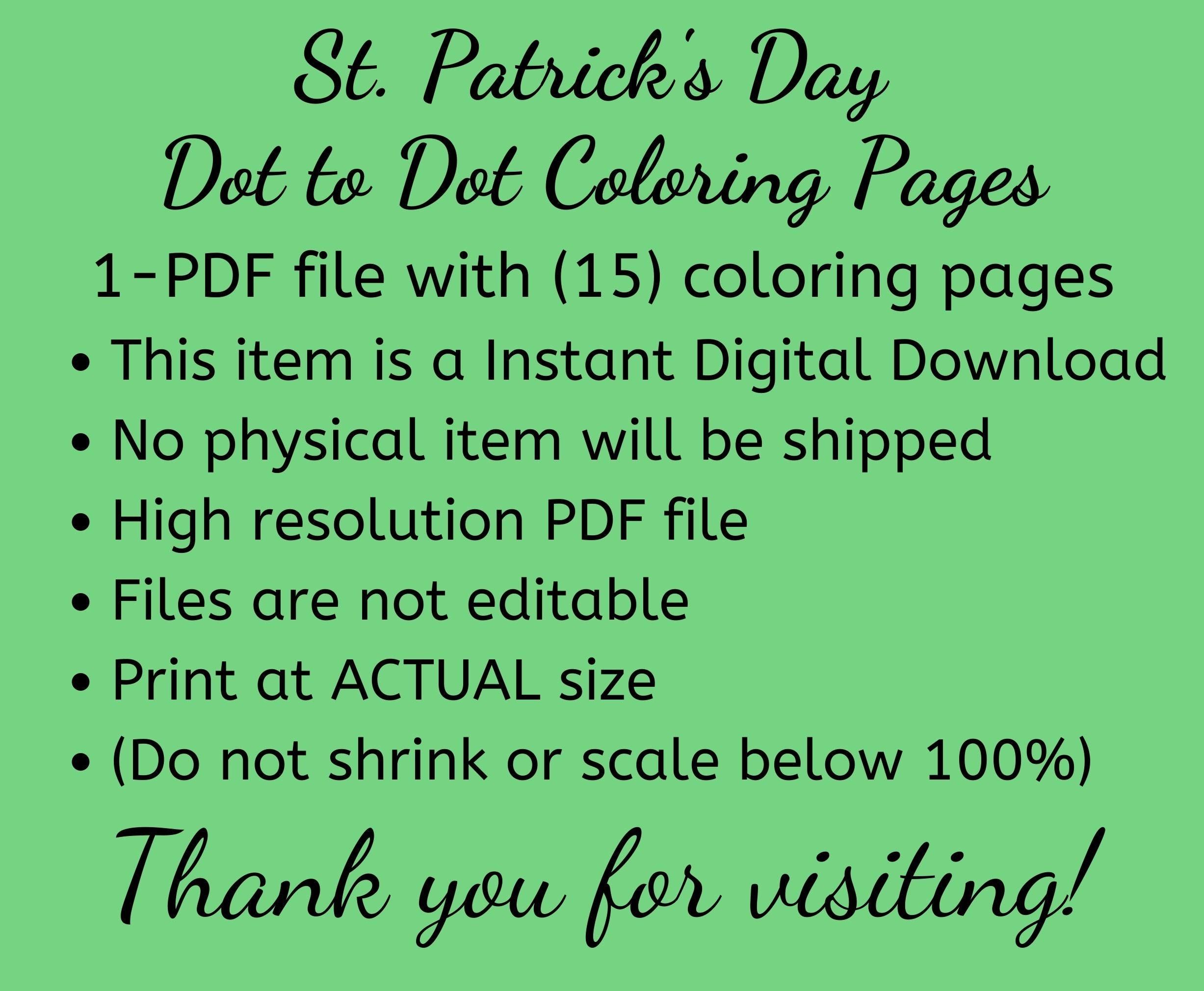 Dot to dot st patricks day coloring pages for kids st