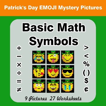 St patricks day emoji color by basic math symbols by whooperswan