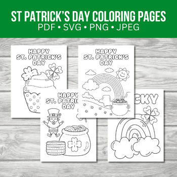 St patricks day printable coloring pages printable pages png svg jpeg pdf