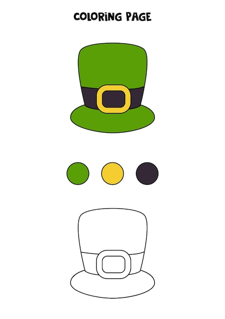 Premium vector color saint patrick day hat worksheet for kids