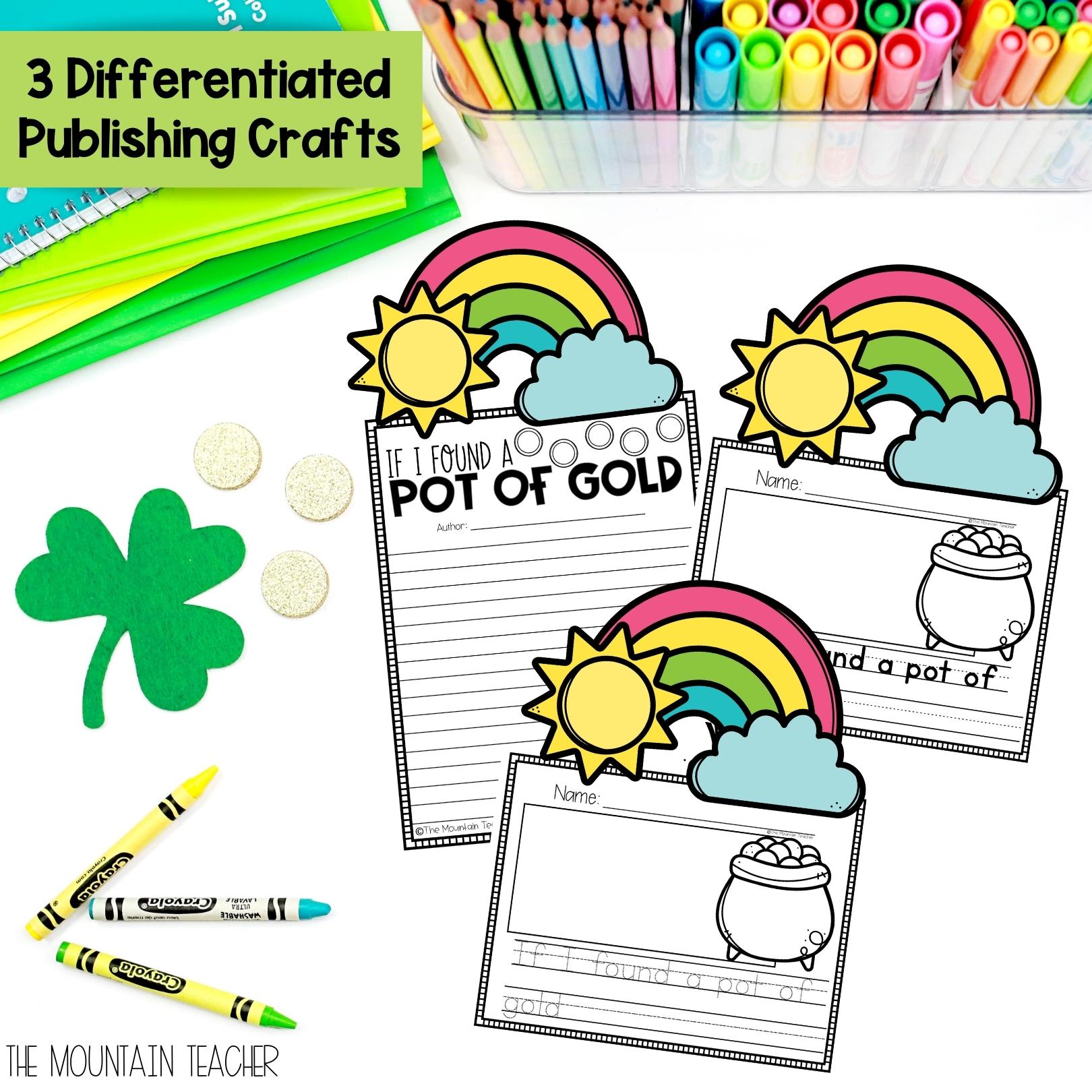 If i found a pot of gold st patricks day writing prompt and bulletin board