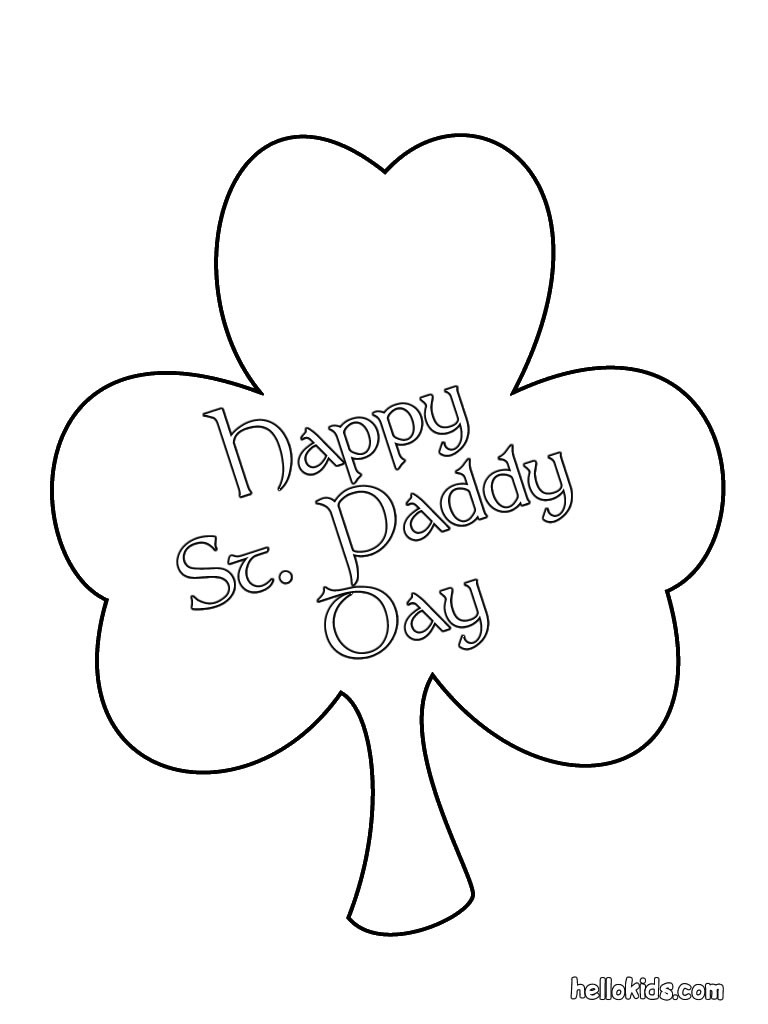 Happy st paddy day coloring pages