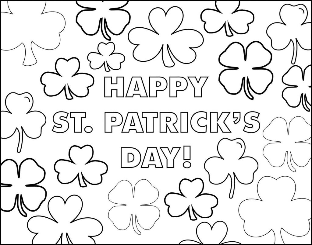 Free printable st patricks day placemats to color