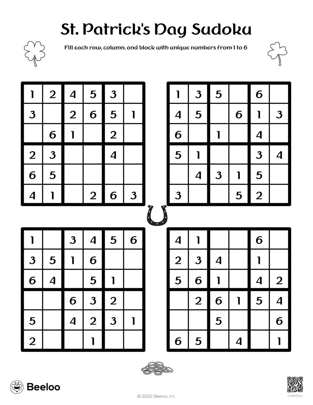 St patricks day sudoku â printable crafts and activities for kids