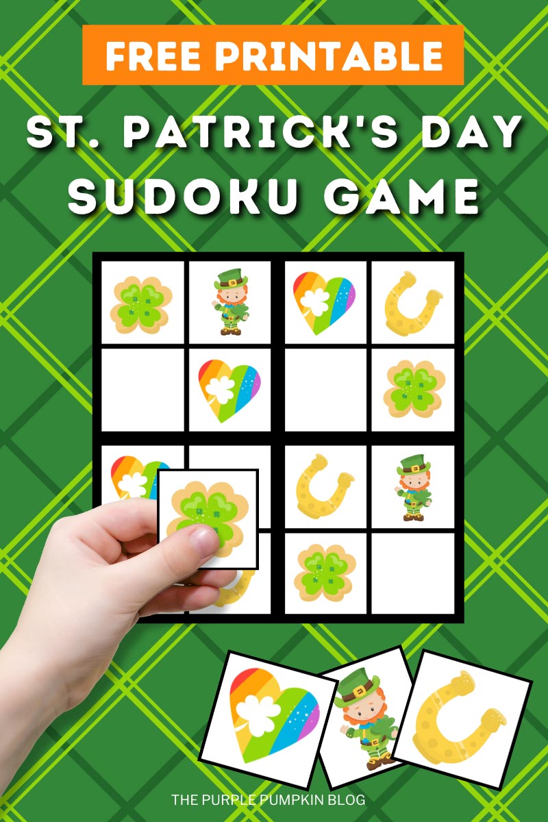 Free printable st patricks day picture sudoku puzzles for kids