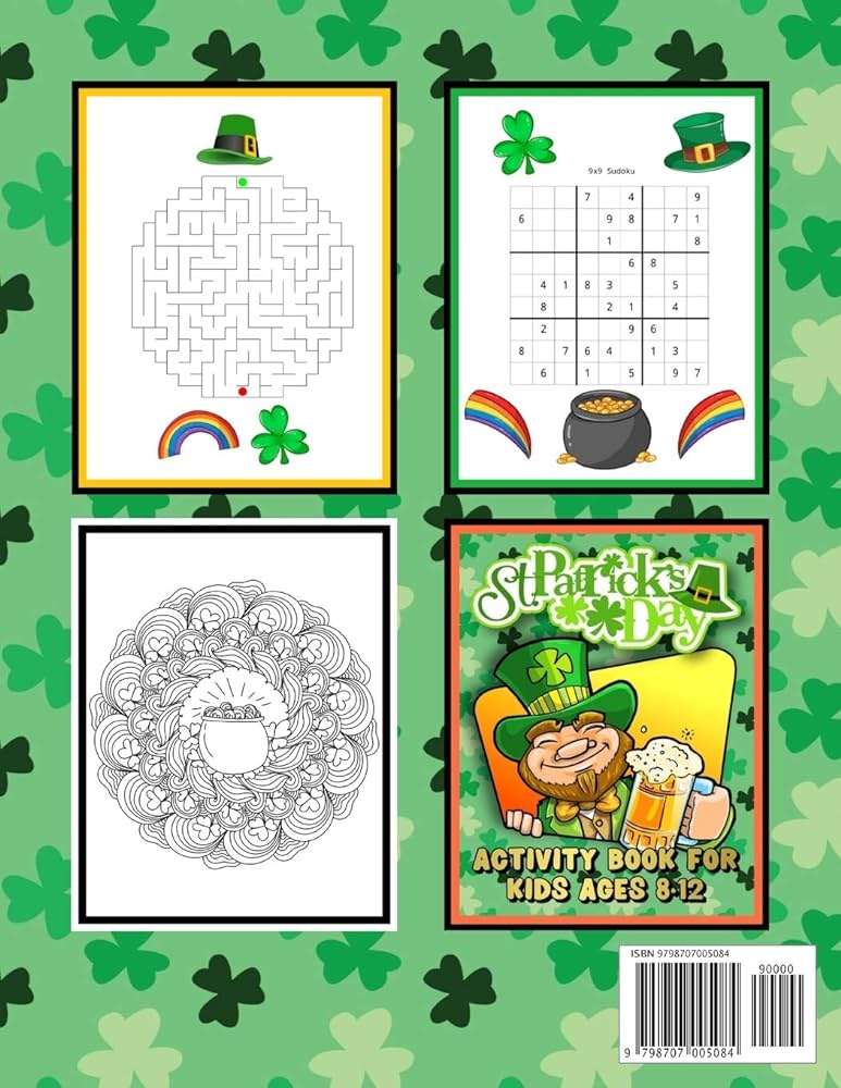 St patricks day activity book for kids ages